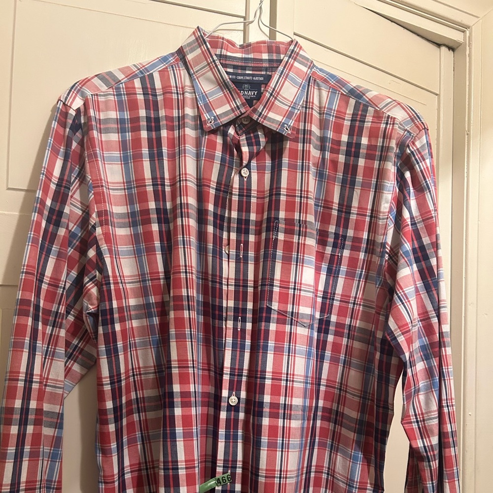 Old Navy Slim Fit Long Sleeve Button Down Dress Shirt -Size Large